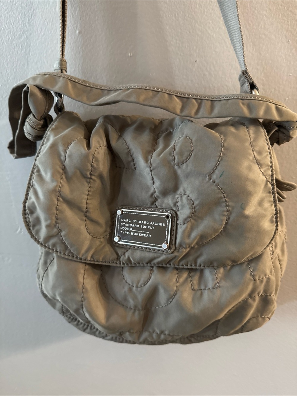 Marc by Marc Jacobs Quilted Crossbody Bag in Taupe